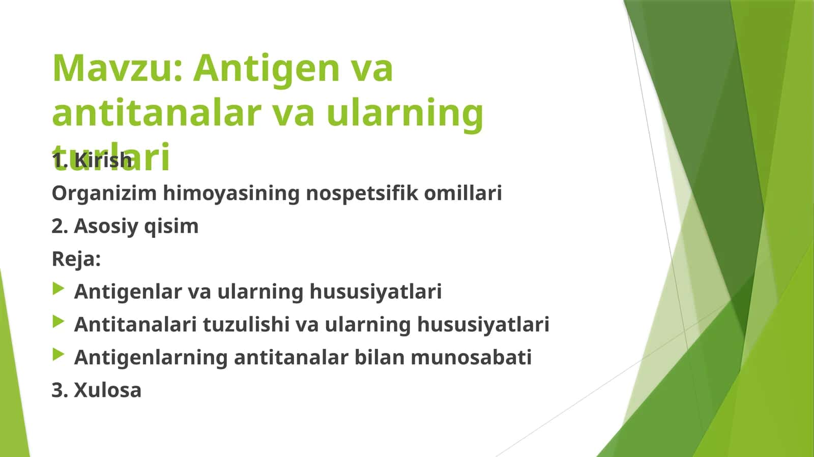 Antigen va antitanalar va ularning turlari 1