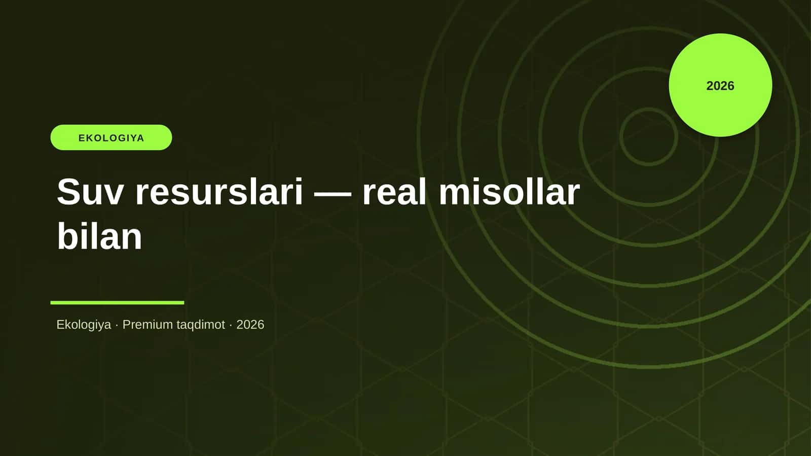 Suv resurslari — real misollar bilan 1