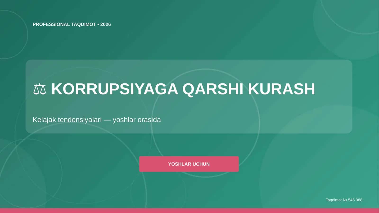 Korrupsiyaga qarshi kurash: kelajak tendensiyalari (yoshlar orasida) [yoshlar uchun] 1