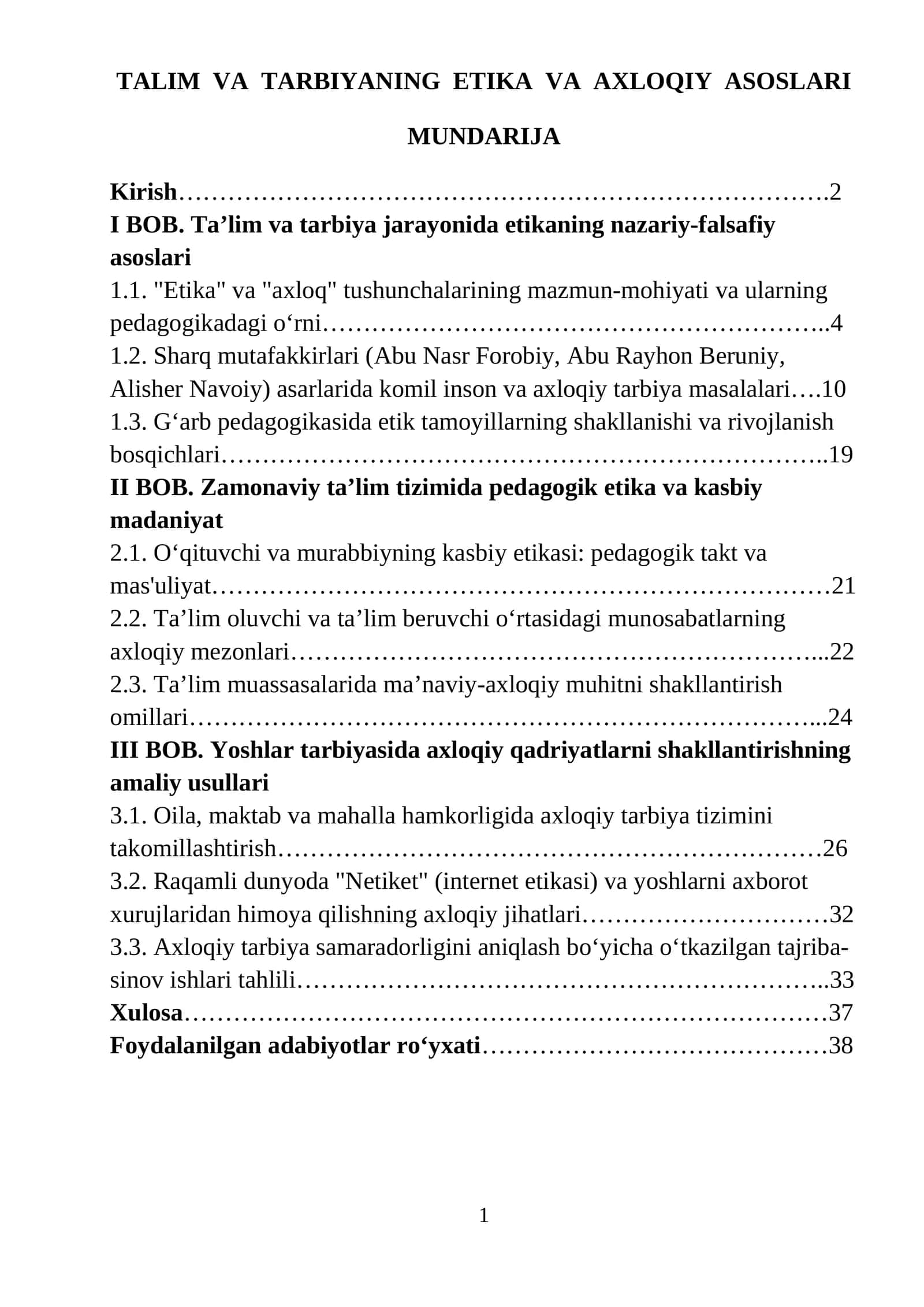 TALIM VA TARBIYANING ETIKA VA AXLOQIY ASOSLARI 1