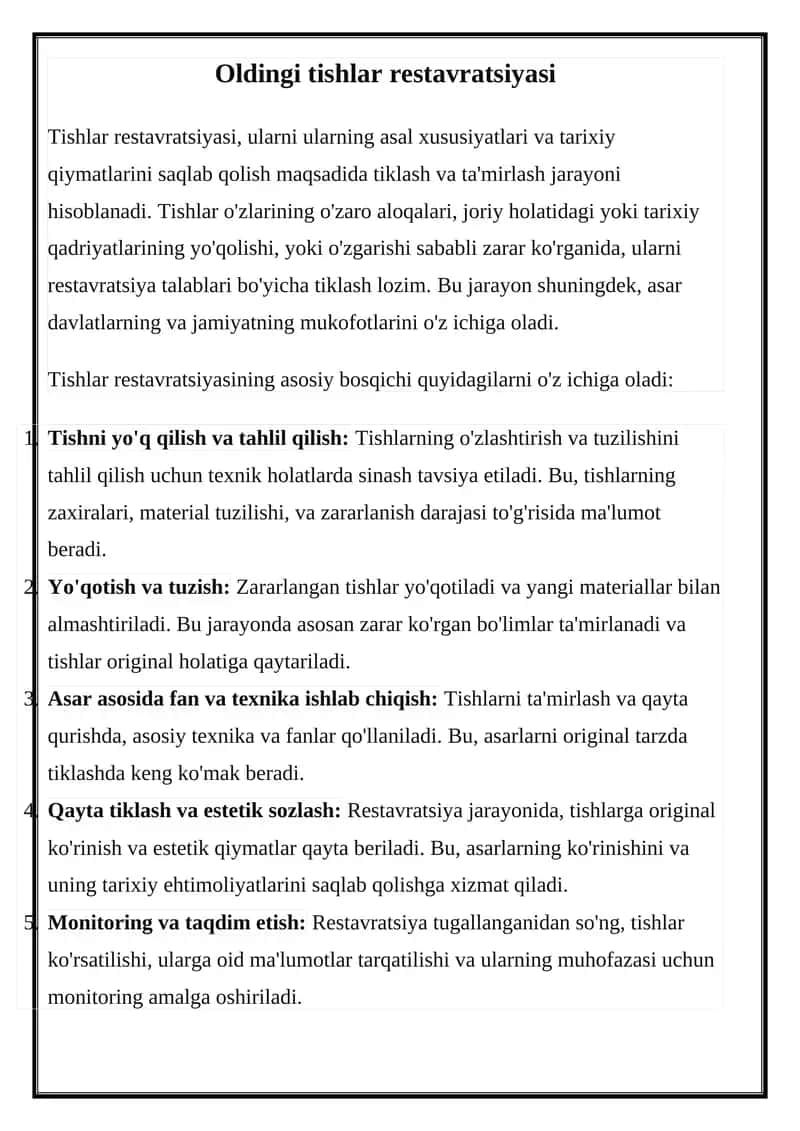 Tishlar restavratsiyasi 1