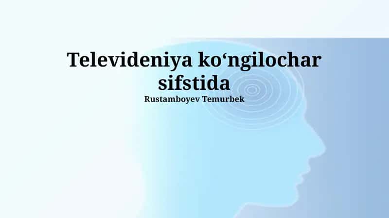 Televideniya ko'ngilochar sifstida 1