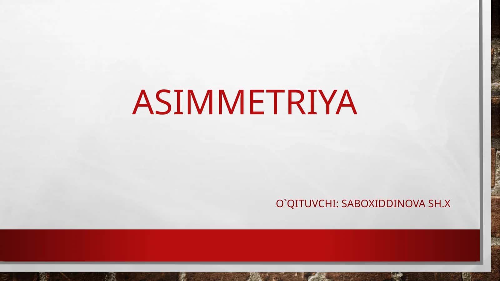 Asimmetriya 1