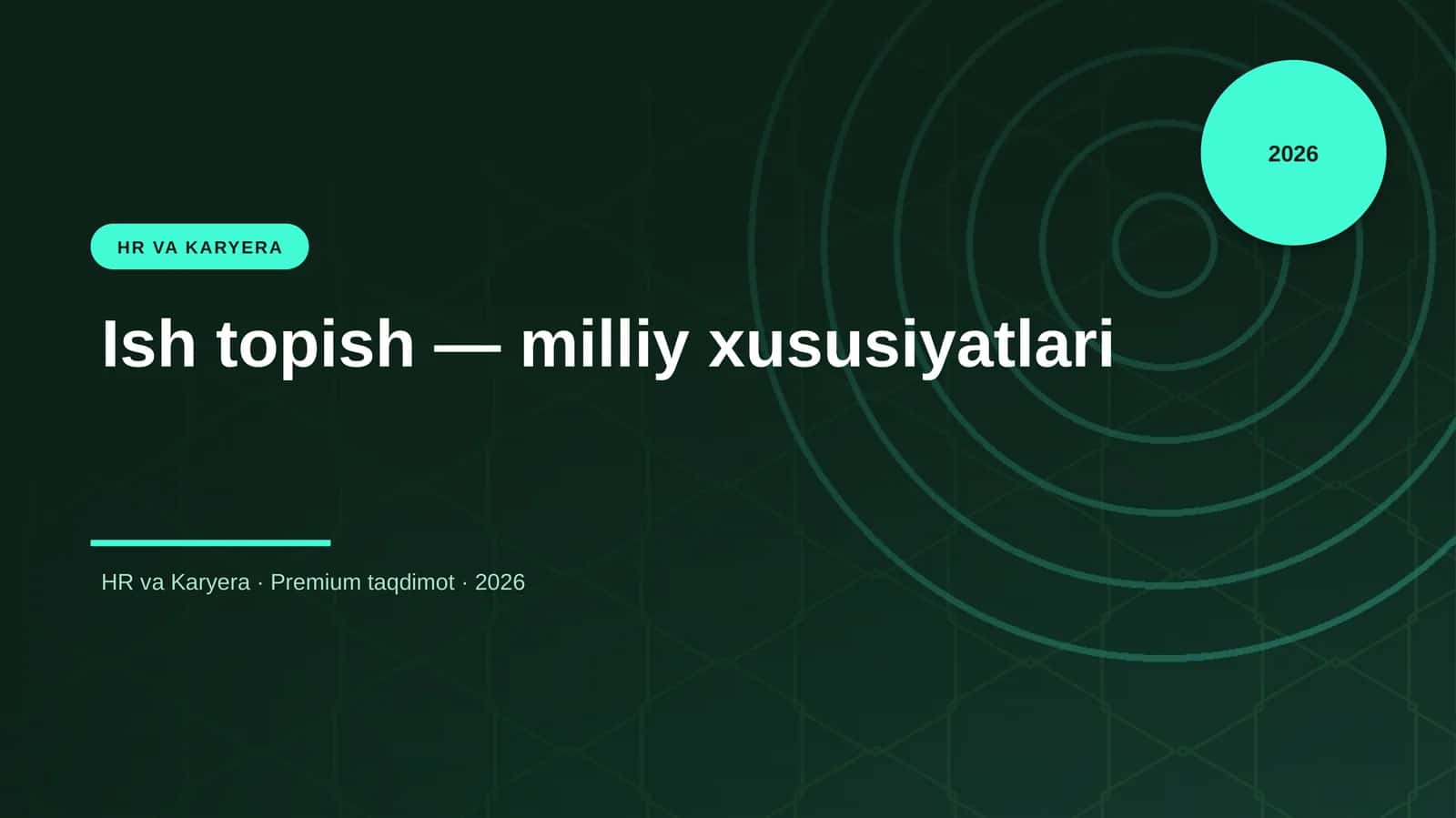 Ish topish — milliy xususiyatlari 1