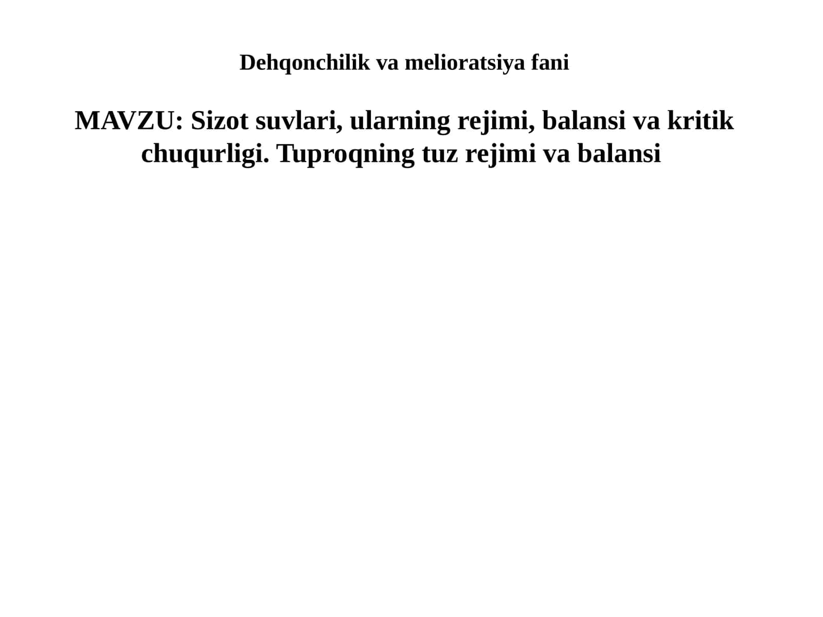 Dehqonchilikvamelioratsiyafani 1