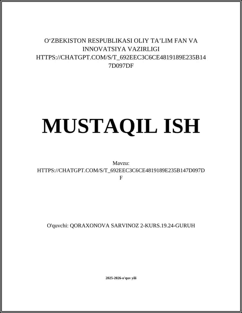 O‘zbekiston Respublikasi Oliy Ta’lim Fan va Innovatsiya Vazirligi 1