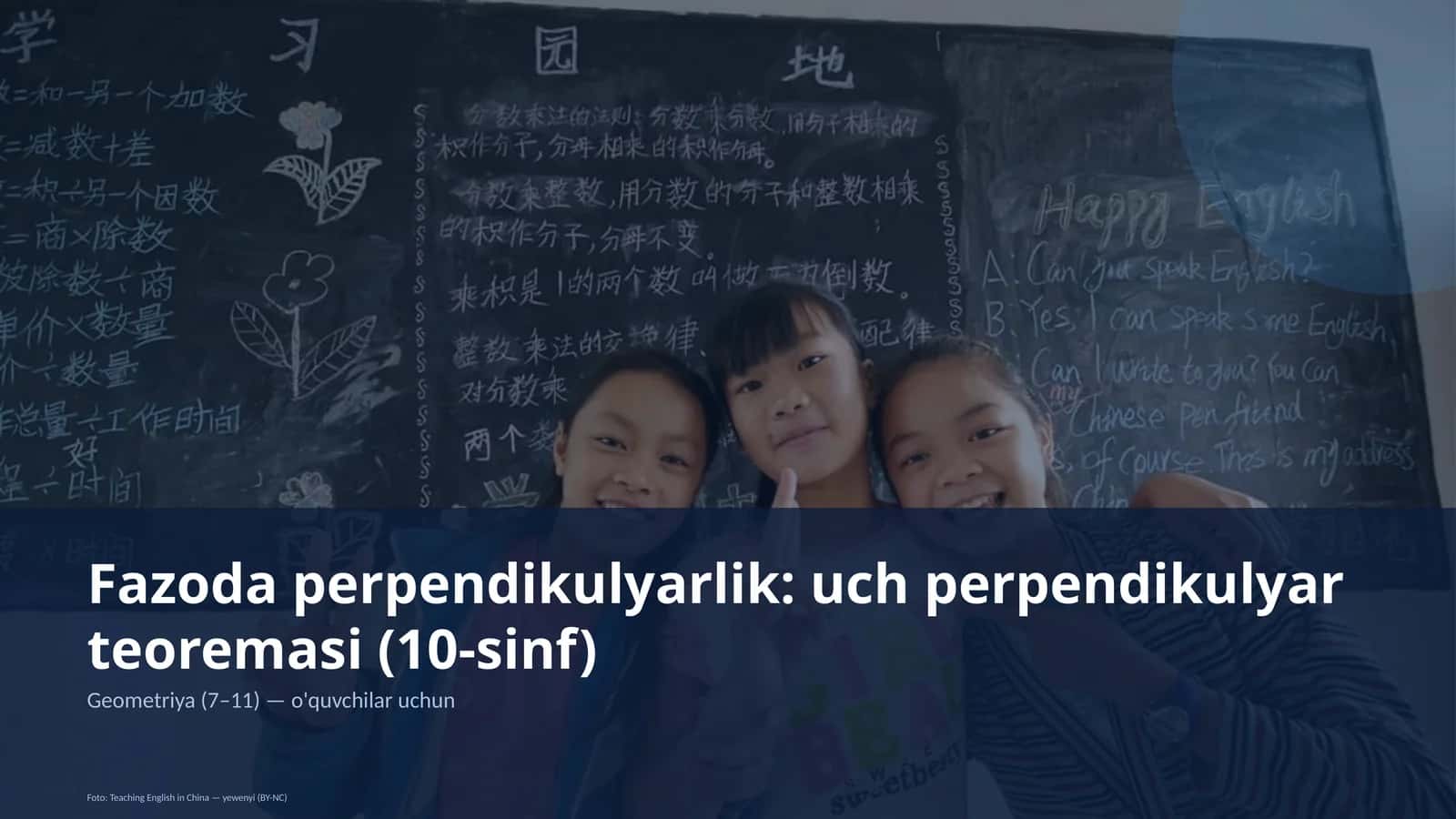 Fazoda perpendikulyarlik: uch perpendikulyar teoremasi (10-sinf) 1