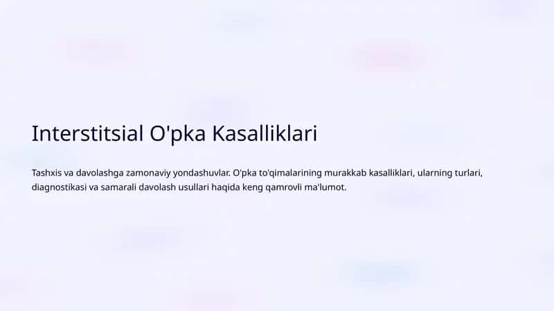 Interstitsial O'pka Kasalliklari 1