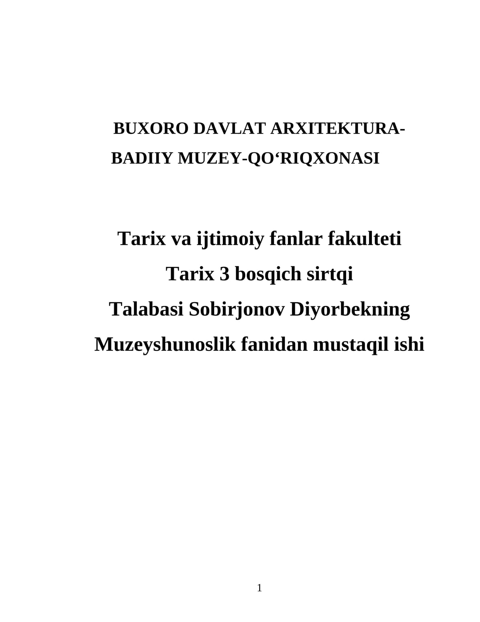 Buxoro Davlat Arxitektura-Badiiy Muze-Maqola 1