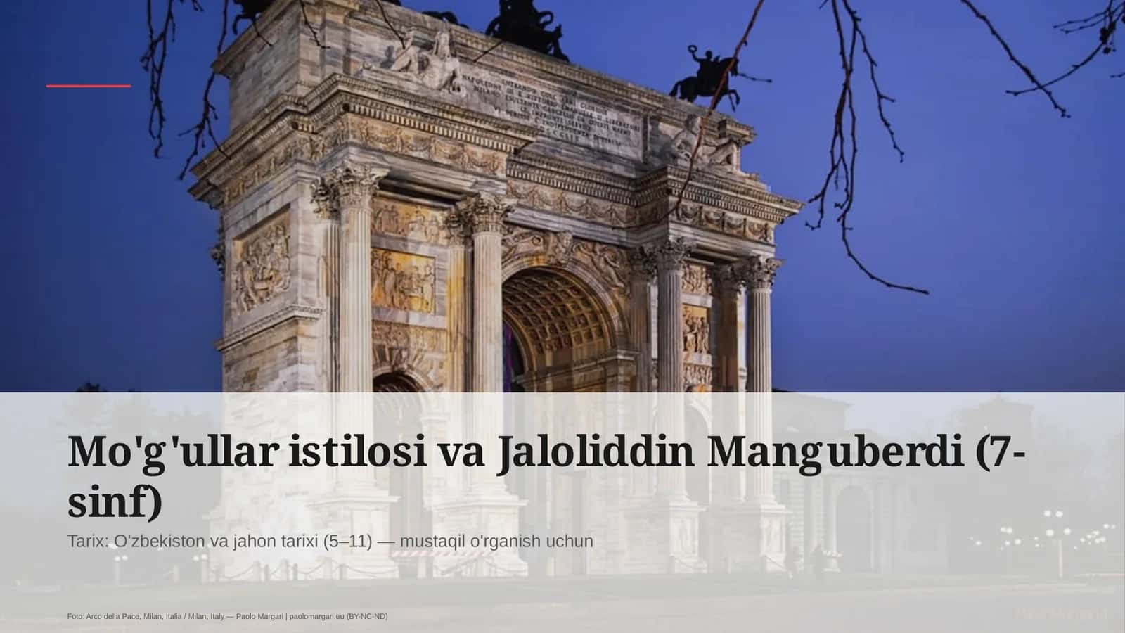 Mo'g'ullar istilosi va Jaloliddin Manguberdi (7-sinf) 1