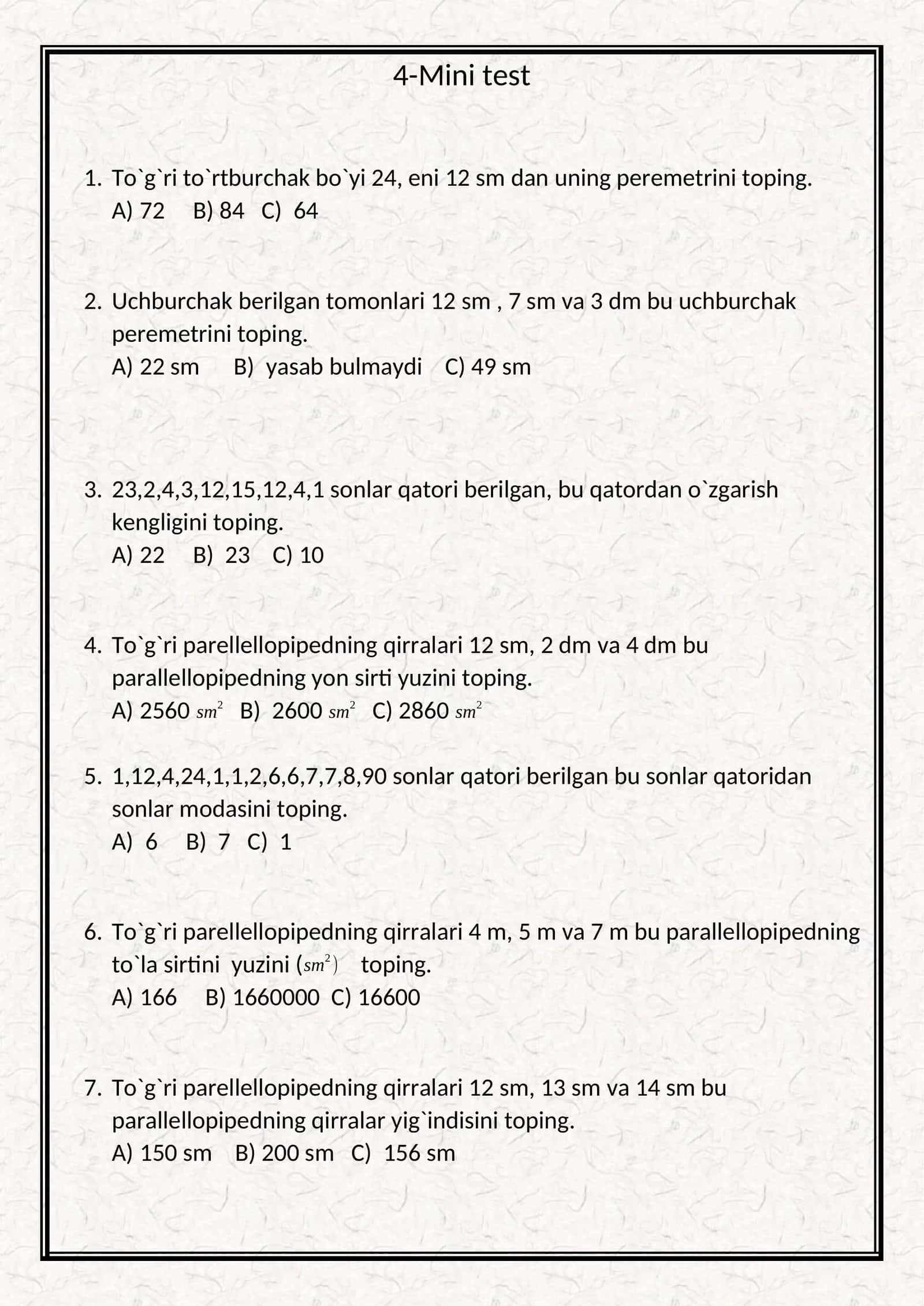 4-Mini test 1