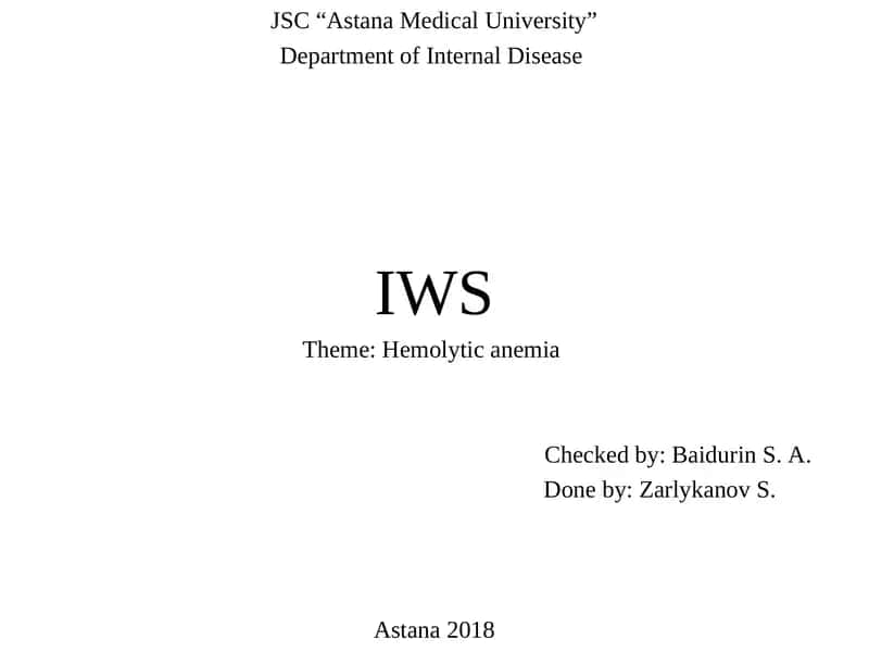 Hemolytic Anemia 1