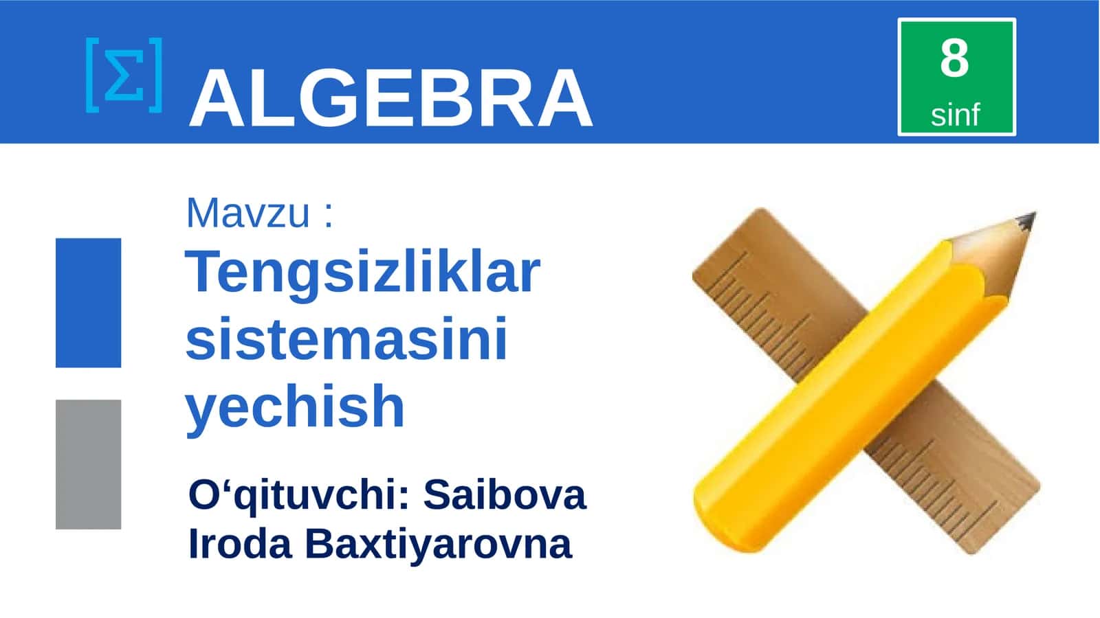 Tengsizliklar sistemasini yechish 1