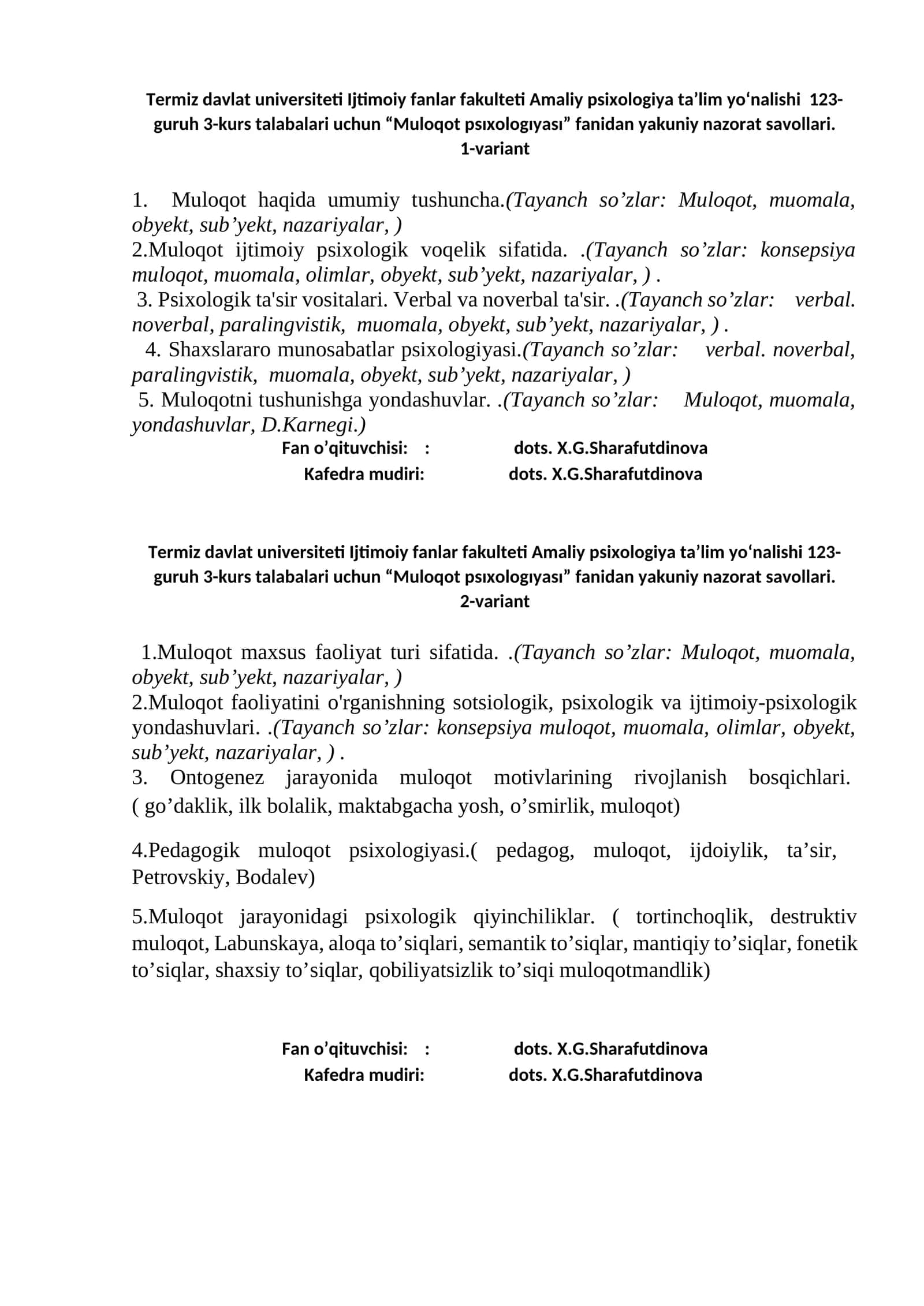 Muloqot psıxologıyası 1