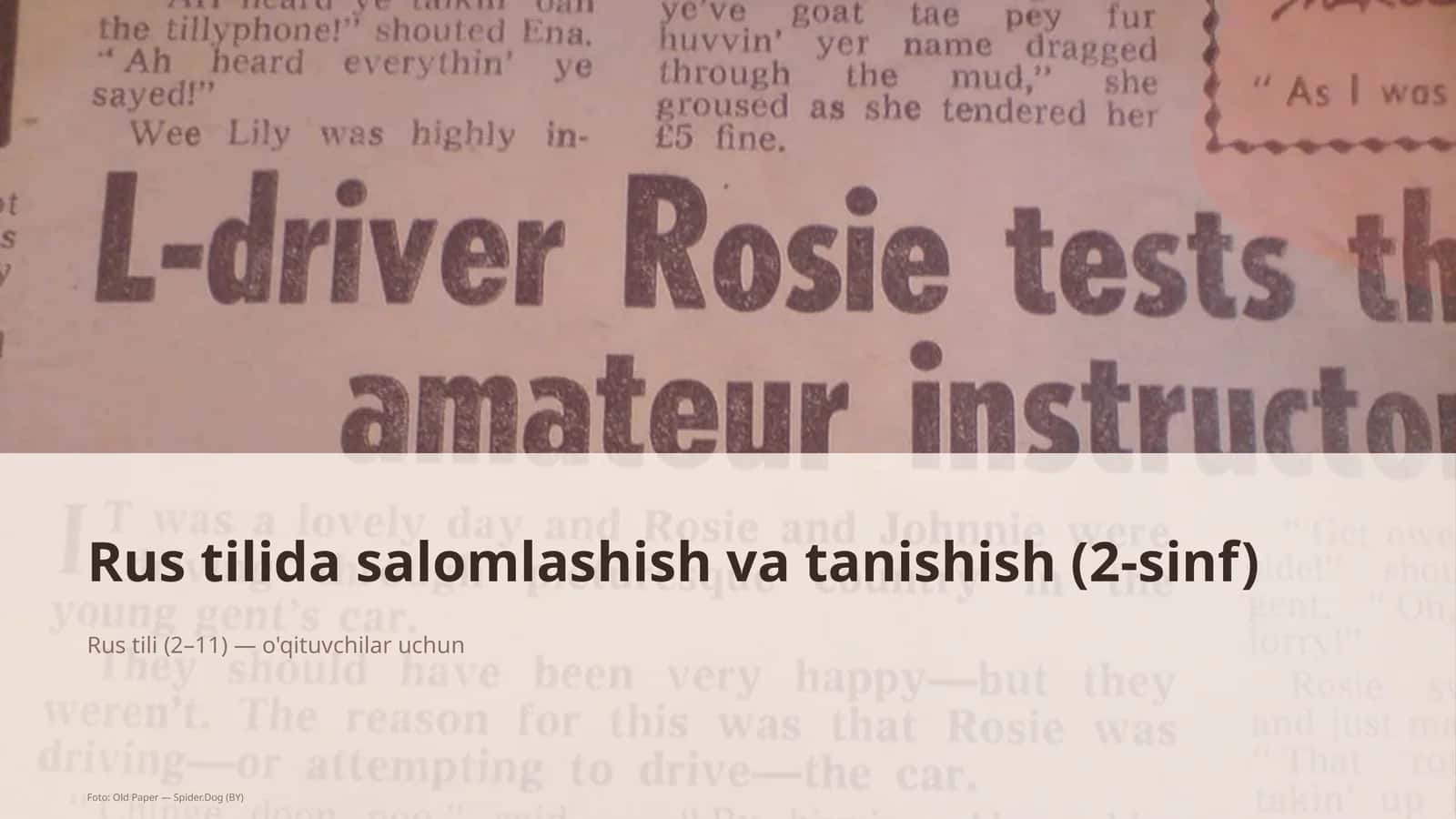 Rus tilida salomlashish va tanishish (2-sinf) 1