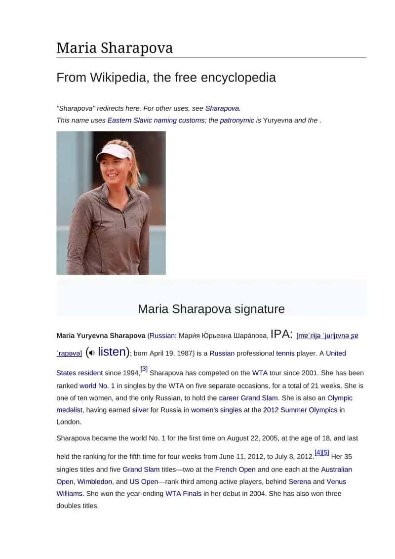 Maria Sharapova 1