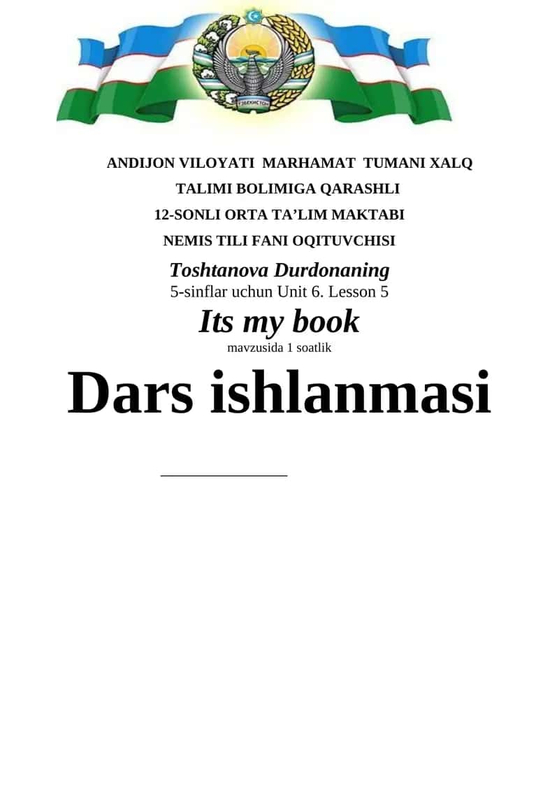 Unit 6 Lesson 5 Dars ishlanmasi 1