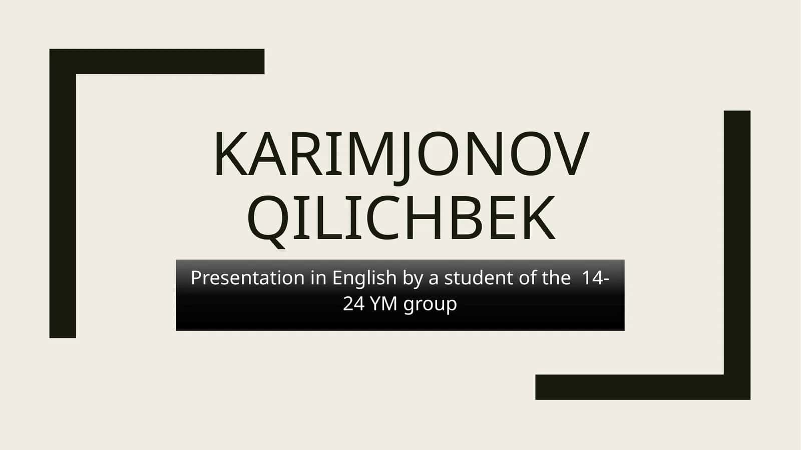 Presentation in English by a student of the 14-24 YM group 1