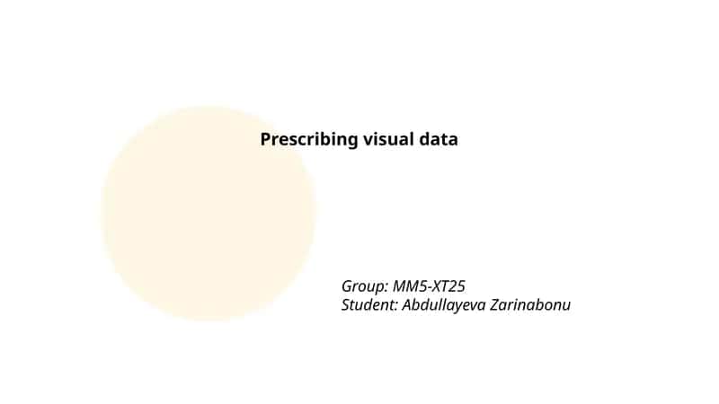 Principles of Prescribing Visual Data 1