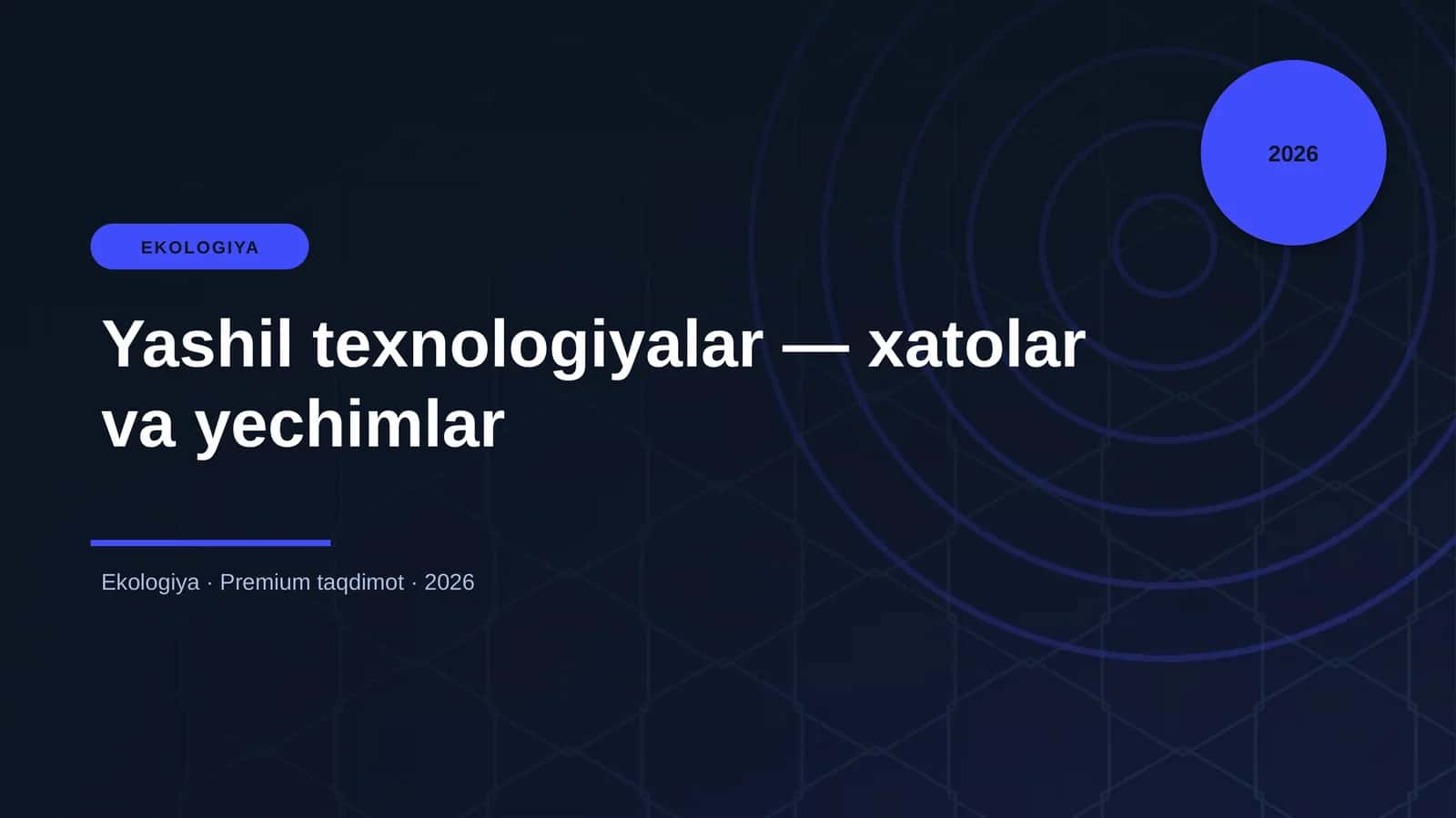 Yashil texnologiyalar — xatolar va yechimlar 1