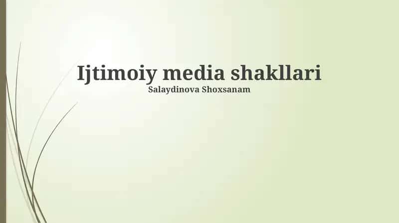 Ijtimoiy media shakllari 1