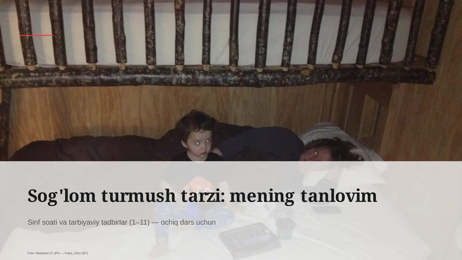 Sog'lom turmush tarzi: mening tanlovim 1