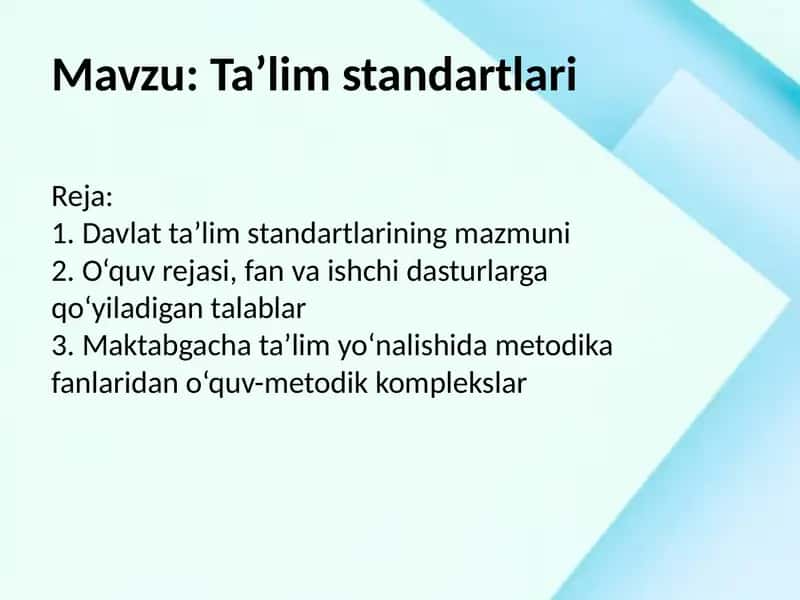 davlat ta'lim standartlari 1