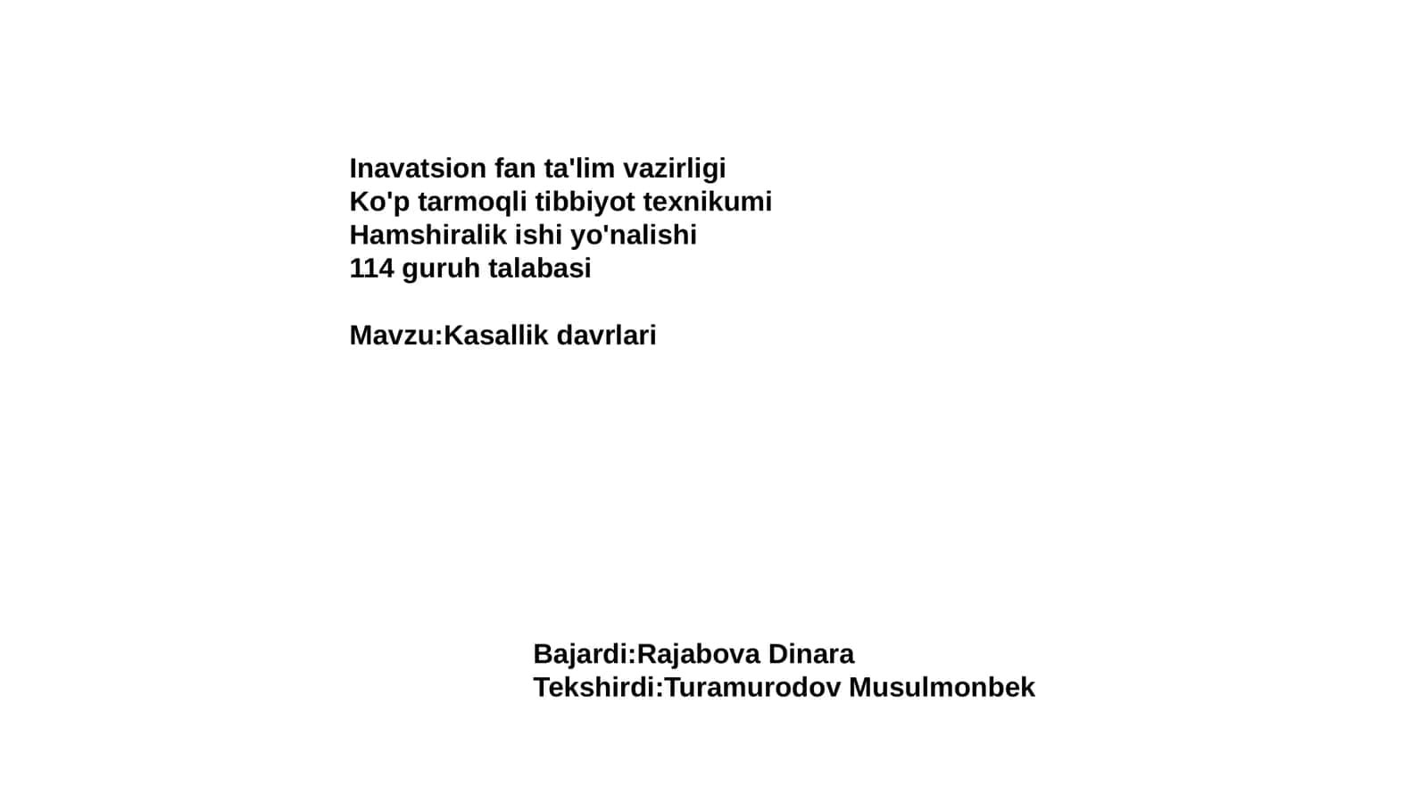 Kasallik davrlari 1