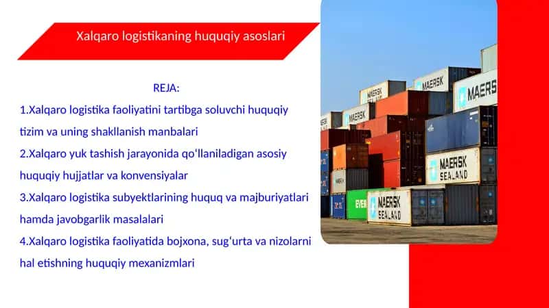 Xalqaro logistikaning huquqiy asoslari 1