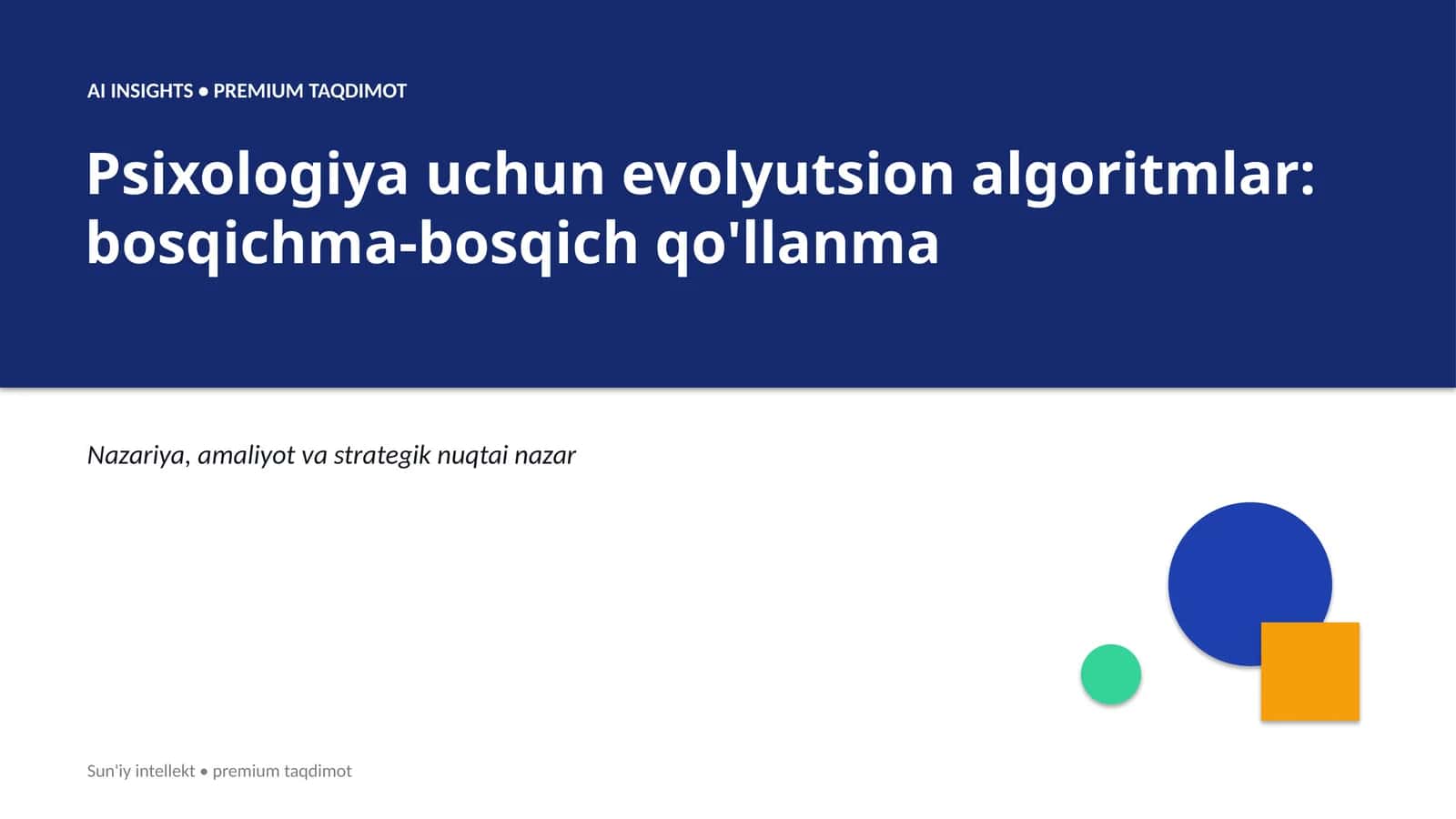 Psixologiya uchun evolyutsion algoritmlar: bosqichma-bosqich qo'llanma 1
