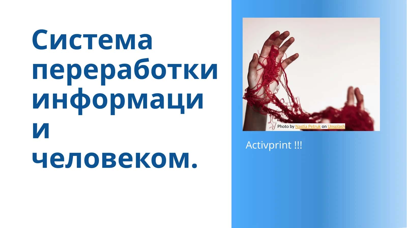 Система переработки информации человеком 1