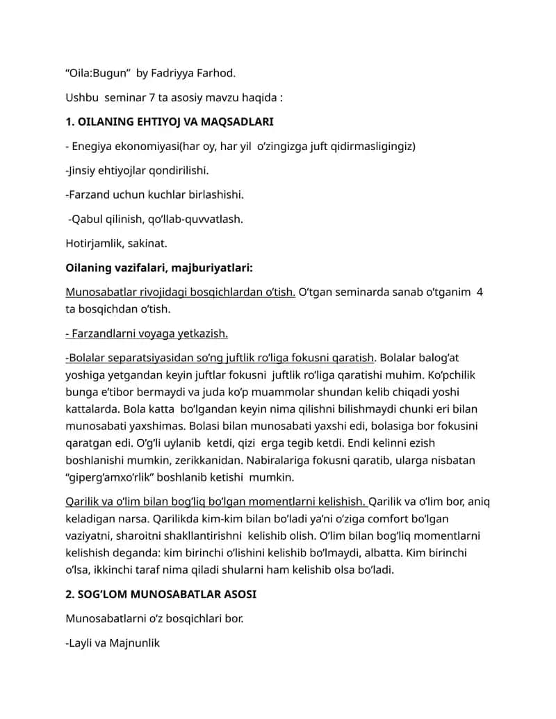 Turmush qurgandan keyin nimalarga e’tibor berish kerak 1