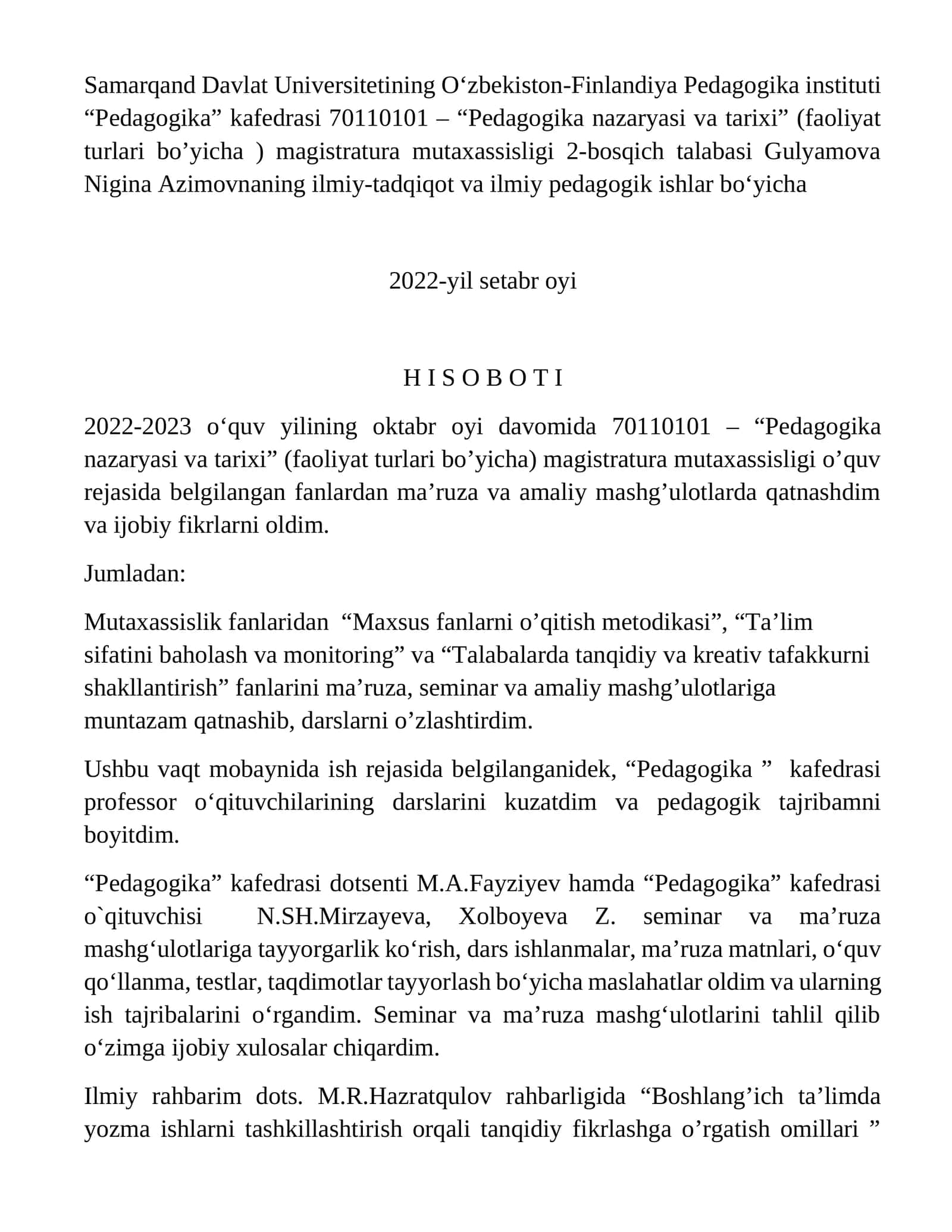 Pedagogika nazaryasi va tarixi magistratura mutaxassisligi 1