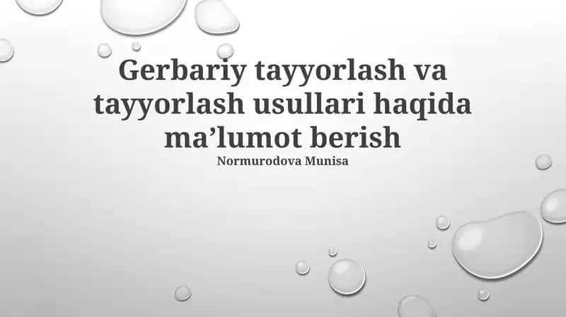 Gerbariy tayyorlash va tayyorlash usullari 1