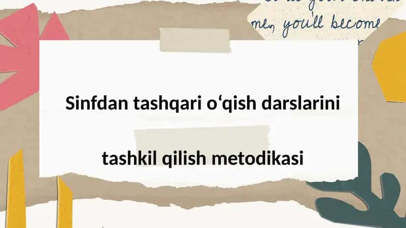 Sinfdan tashqari o'qish darslarini tashkil qilish metodikasi prezentatsiya 1