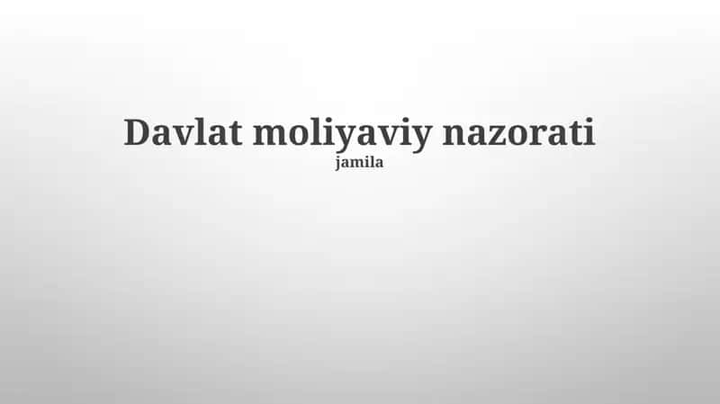 Davlat Moliya Nazorati 1