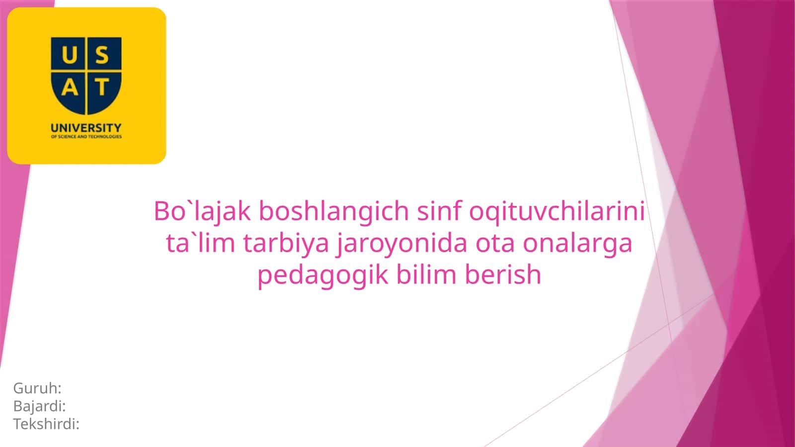 Bo`lajak boshlang`ich sinf o`qituvchilari inita`lim 1