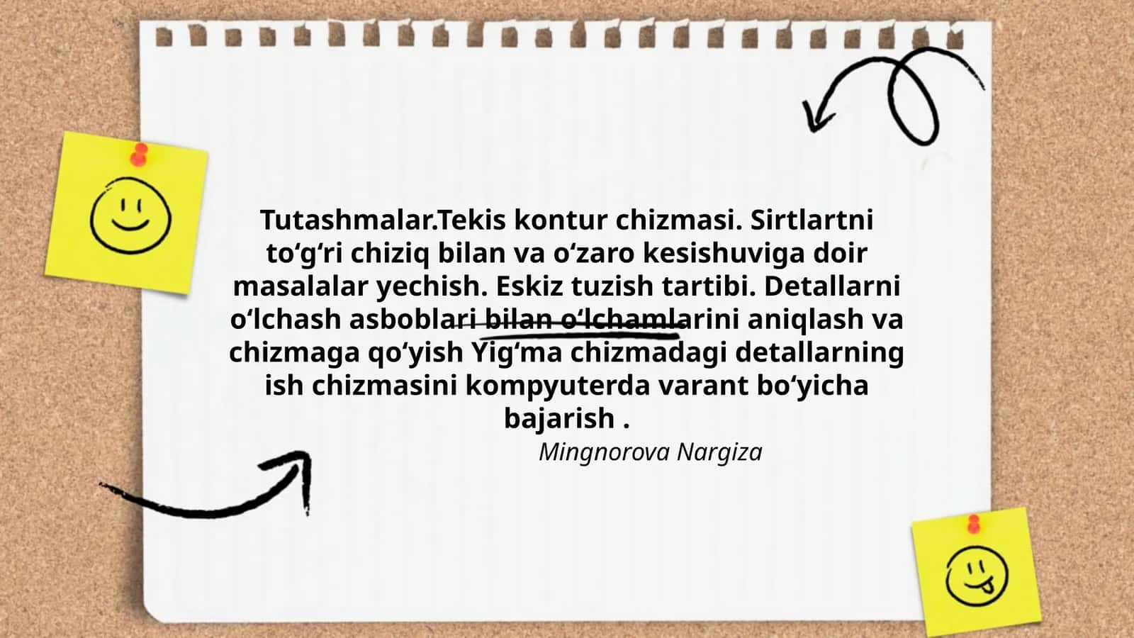 Tutashmalar.Tekis kontur chizmasi 1