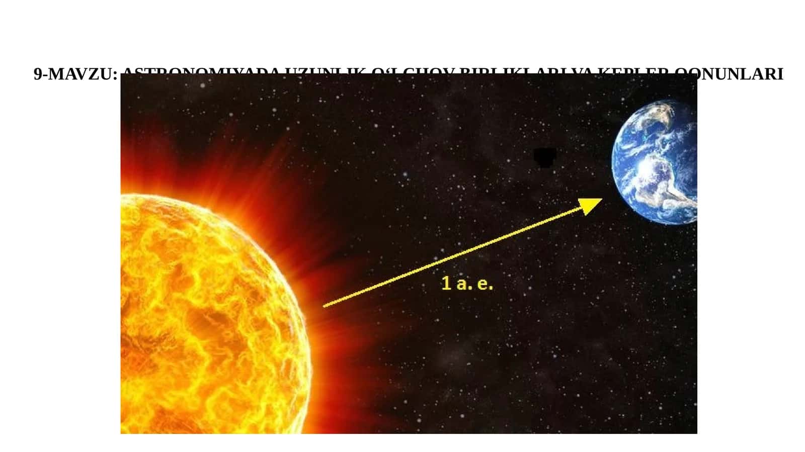 ASTRONOMIYADA UZUNLIK O‘LCHOV BIRLIKLARI VA KEPLER QONUNLARI 1