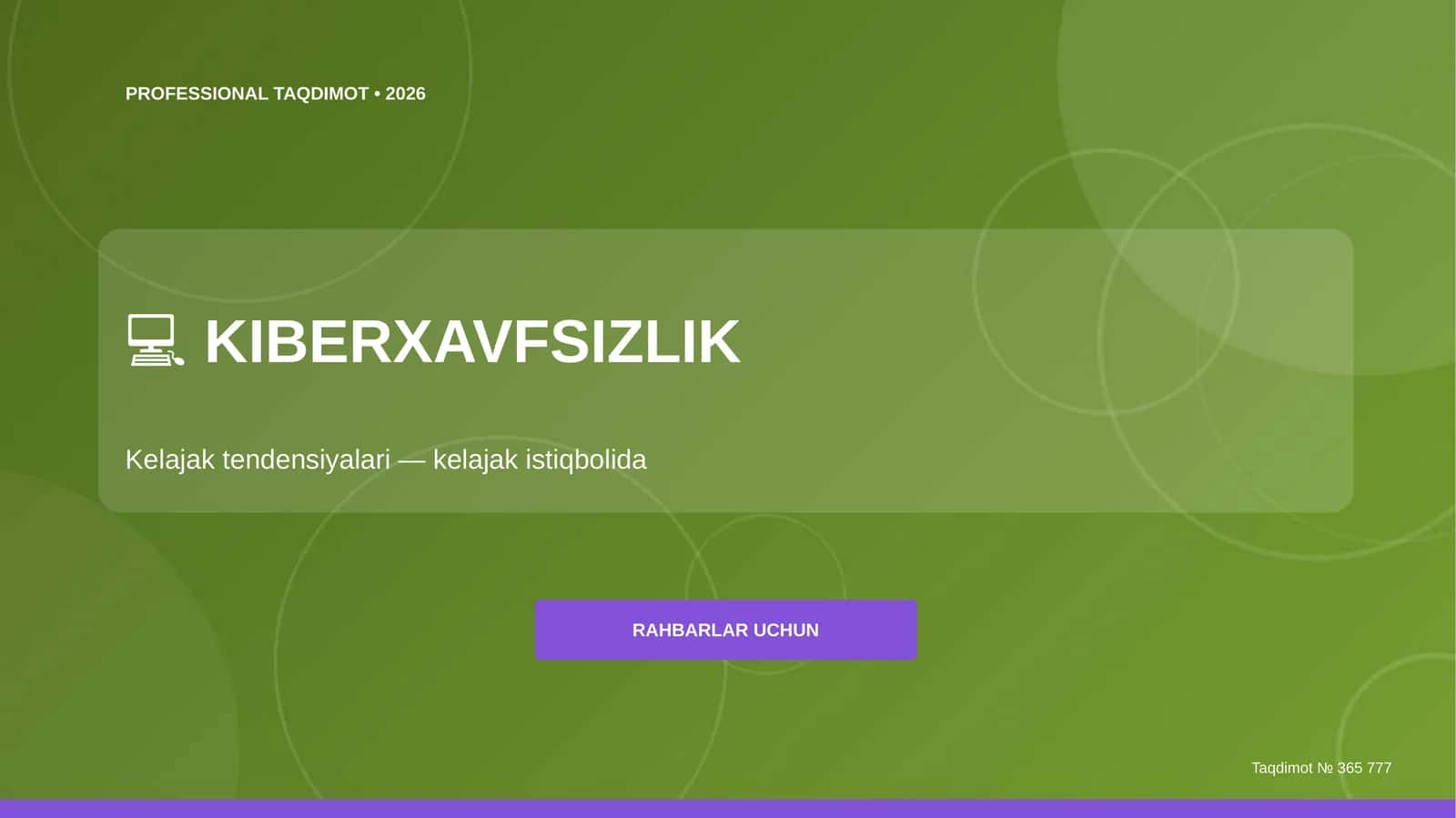KIBERXAVFSIZLIK Kelajak tendensiyalari 1