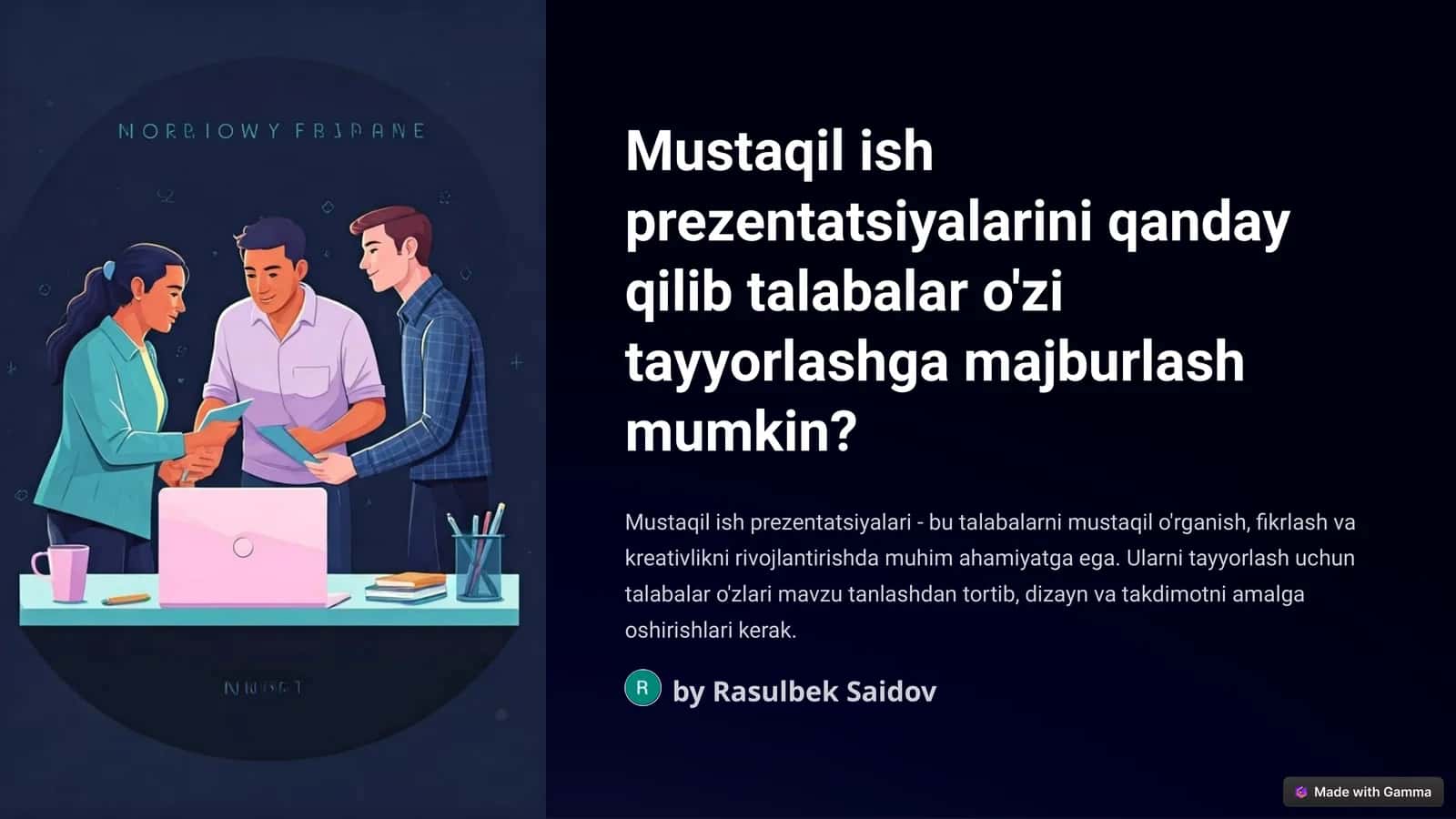 Mustaqil ish prezentatsiyalari 1