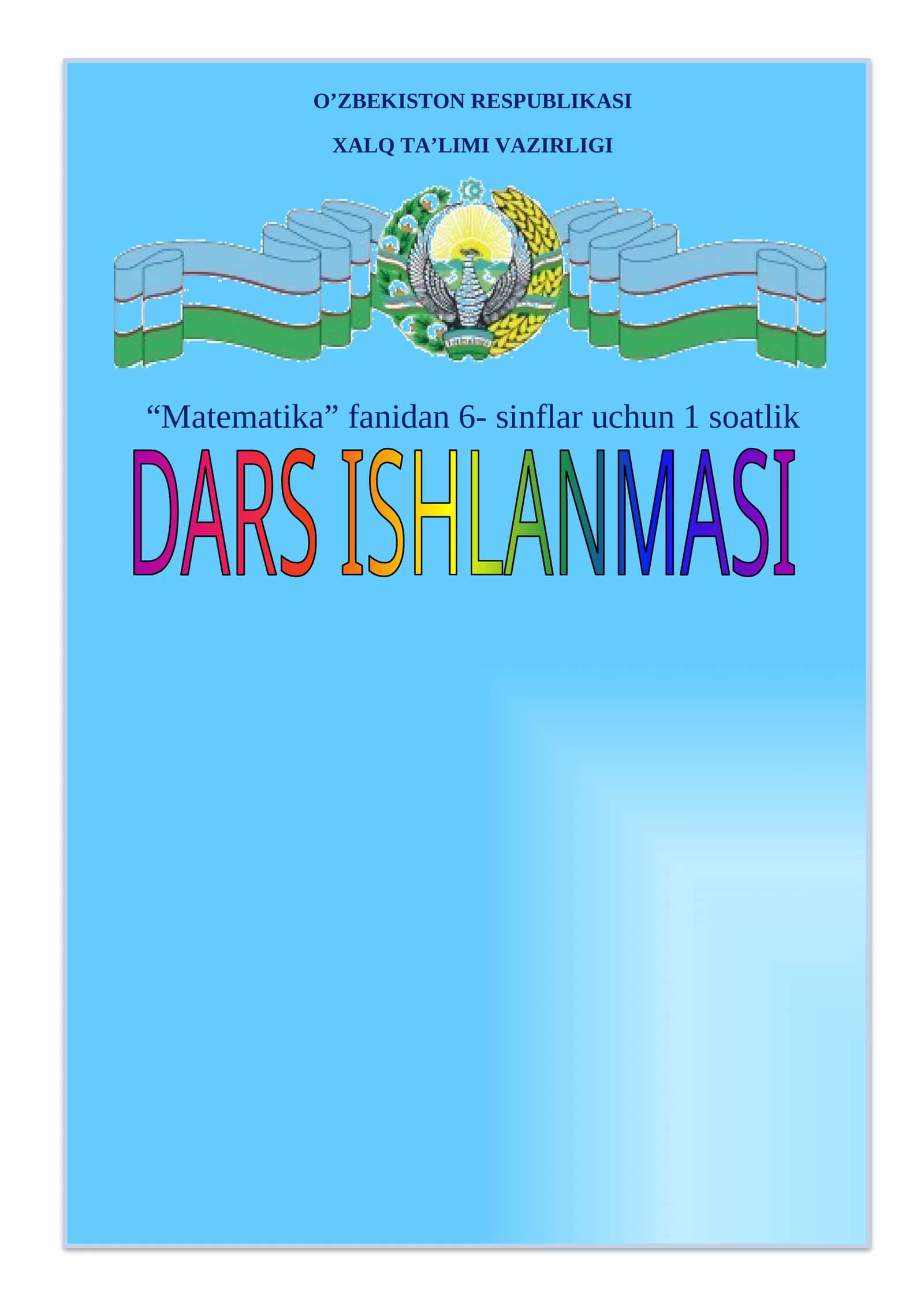 Matematika Dars Ishlanmasi 1