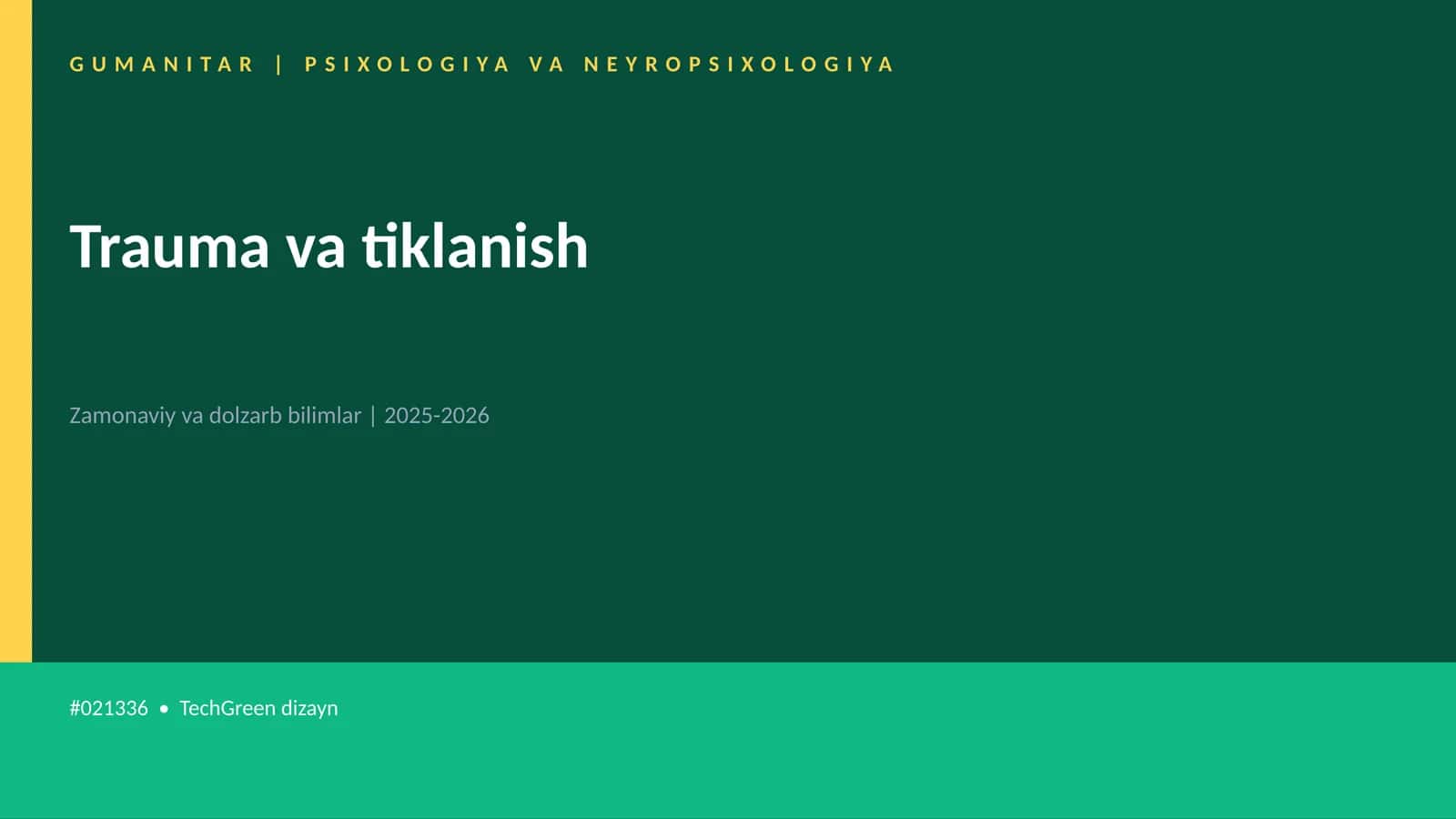 Trauma va tiklanish 1