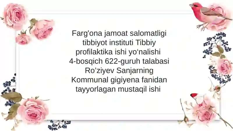 Hammomlar gigienasi 1