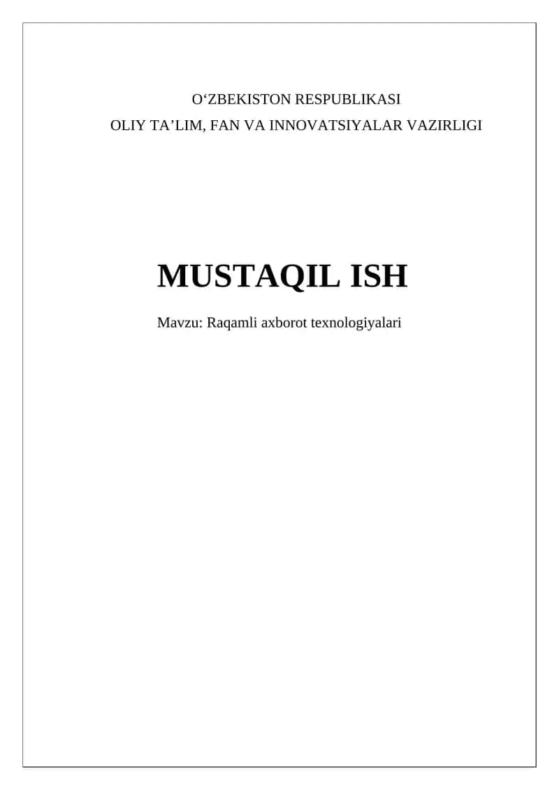 Raqamli axborot texnologiyalari 1