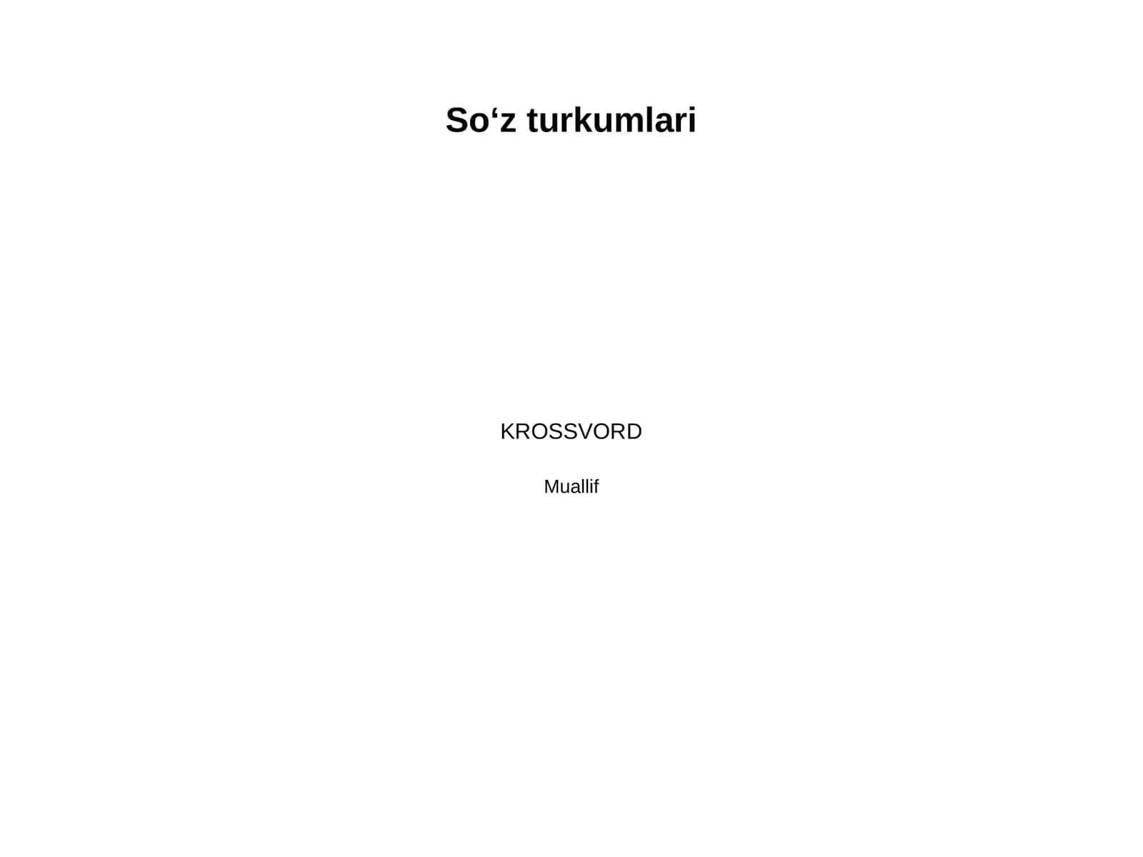 KROSSVORD 1