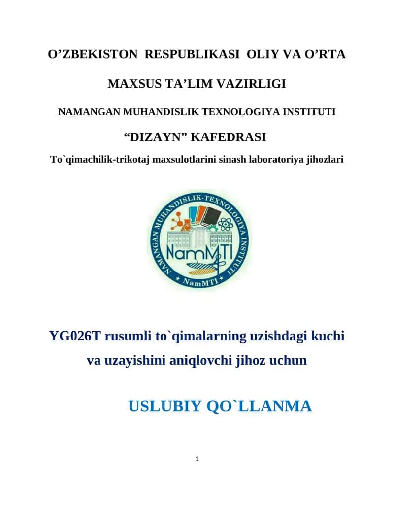 To`qimachilik-trikotaj maxsulotlarini sinash laboratoriya jihozlari 1