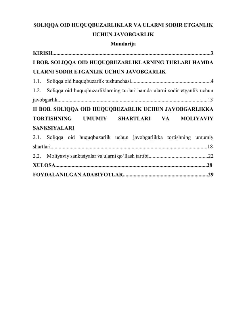 SOLIQQA OID HUQUQBUZARLIKLAR VA ULARNI SODIR ETGANLIK UCHUN JAVOBGARLIK 1