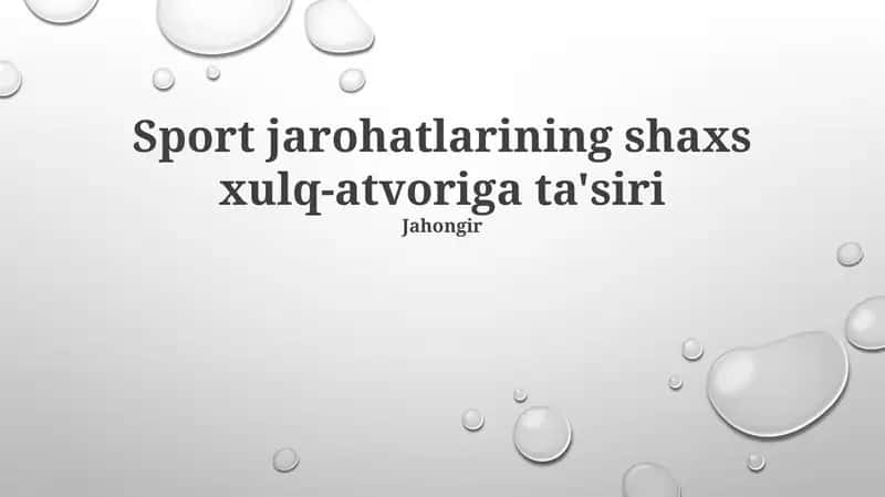 Sport jarohatlarining shaxs xulq-atvoriga ta'siri 1