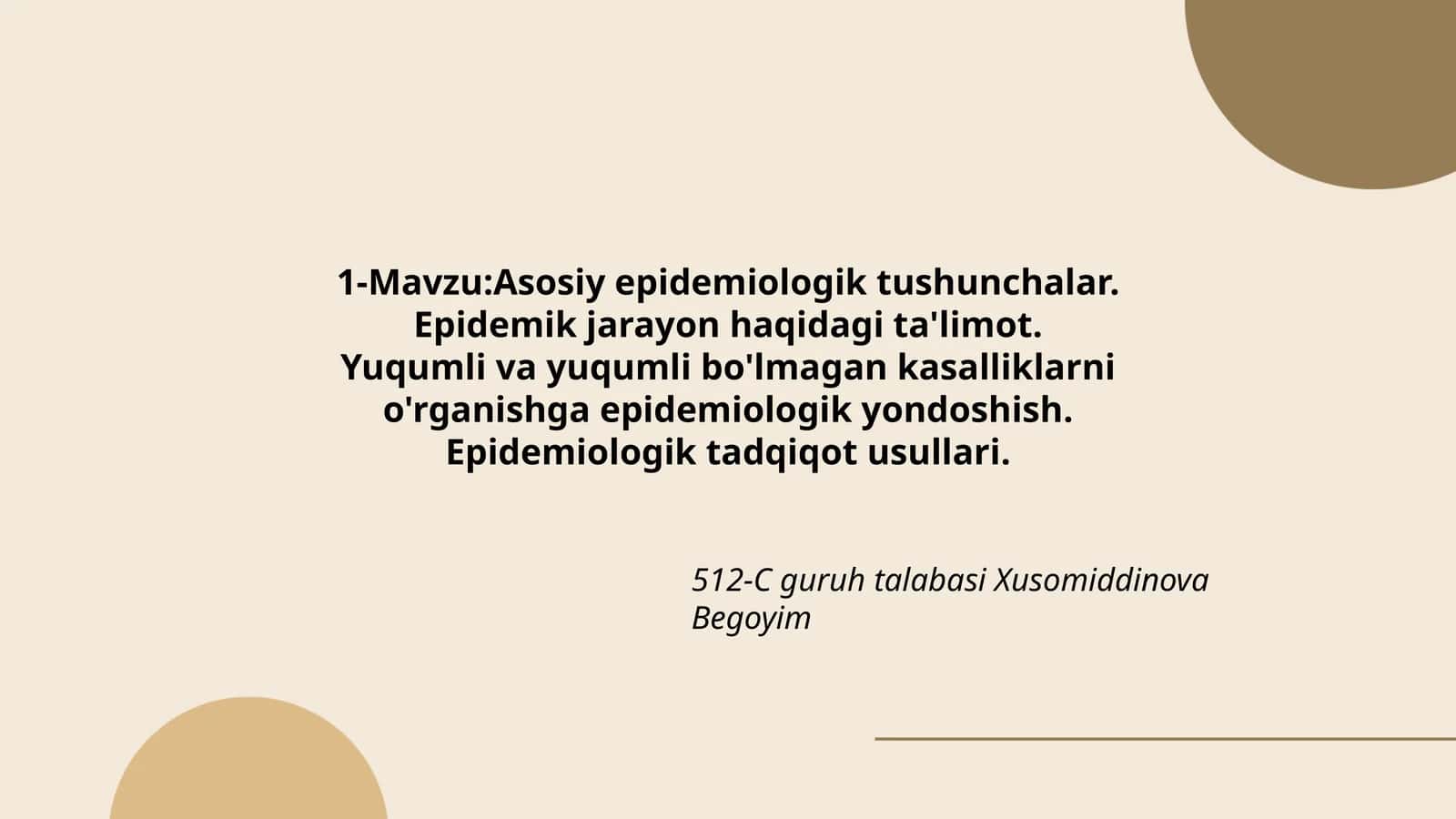 Asosiy epidemiologik tushunchalar 1